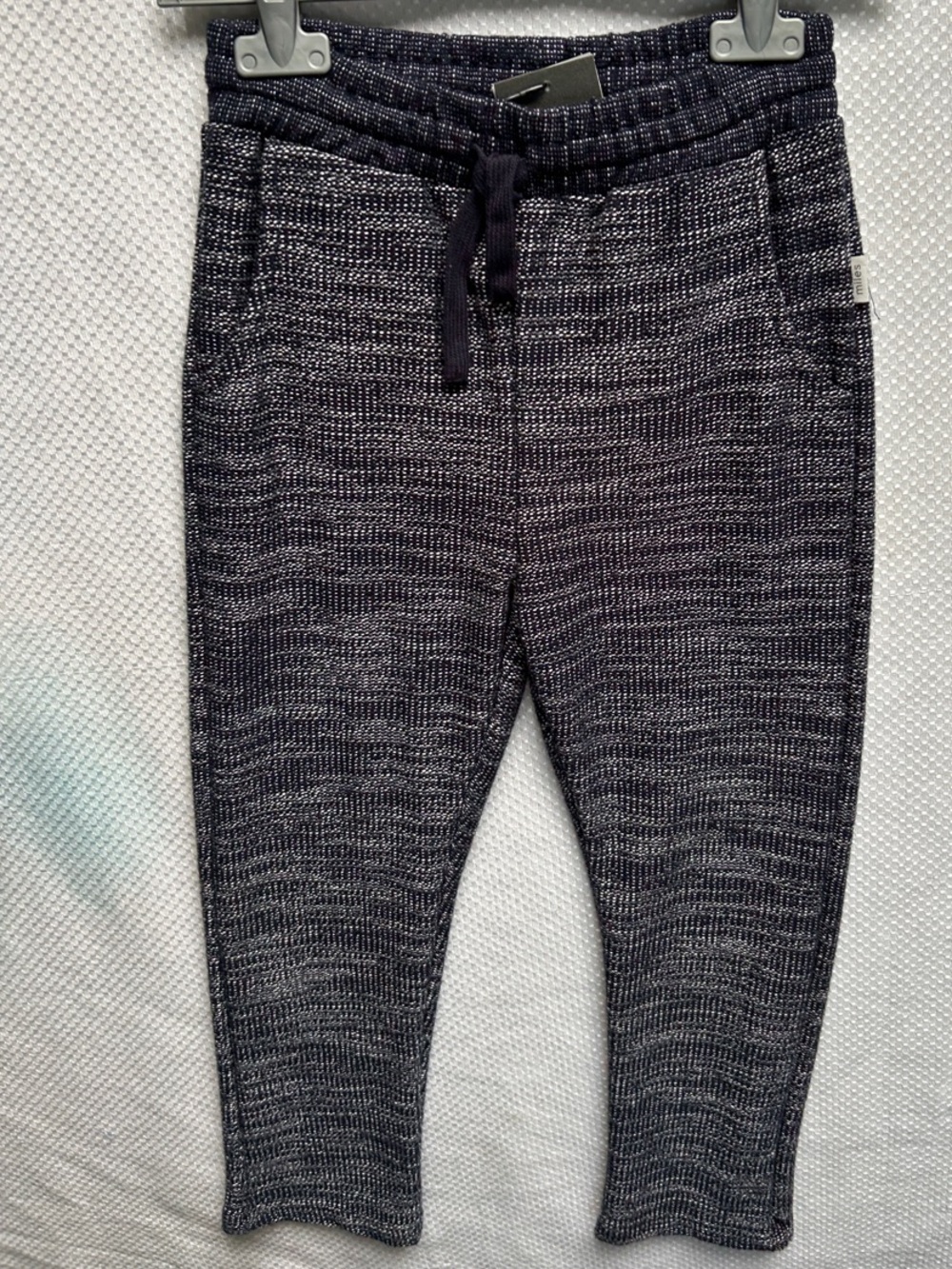 Unique Kids Black/Charcoal soft knit Joggers with Drawstring. Size 7. NWT